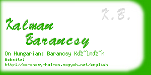 kalman barancsy business card